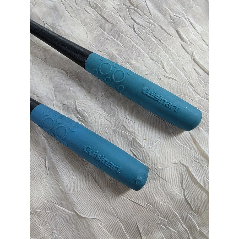 Cuisinart 2 Piece Kitchen Utensil Set Soup Ladle Spaghetti Server‎ Blue Handle